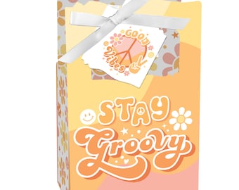 Stay Groovy - Boîtes à dragées Boho Hippie - Lot de 12