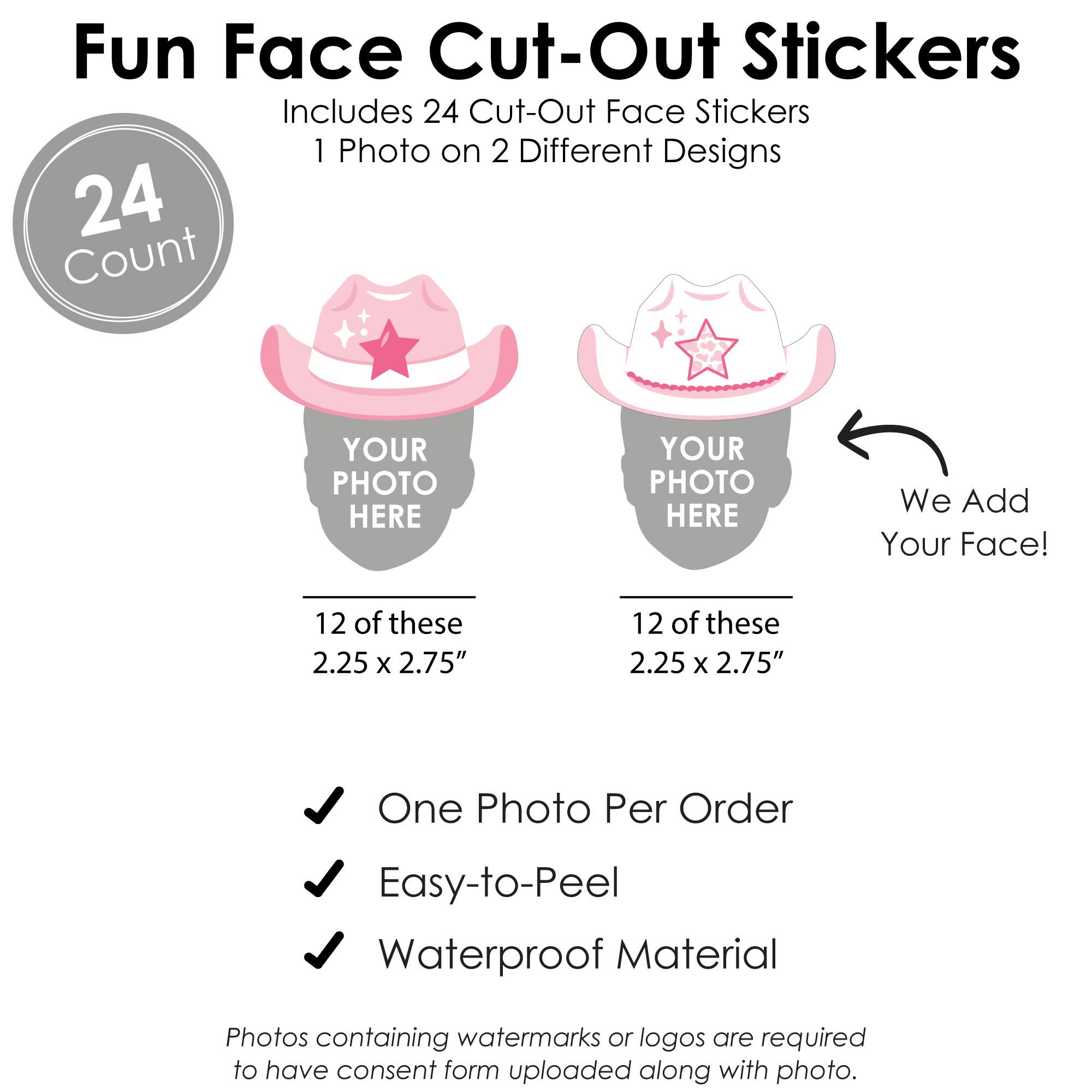 Pink Rodeo Sticker Custom Photo Pink First Rodeo - Cowgirl 1st Birthday Party Favors - Fun ...