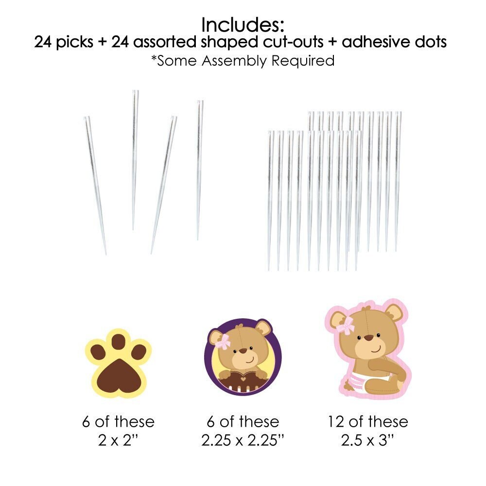 Baby Girl Teddy Bear Dessert Cupcake Toppers Teddy Bear - Etsy