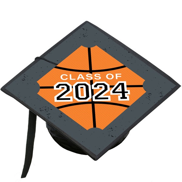 Grad Basketball - 2024 Graduation Cap Decorations Kit - Grad Cap Cover