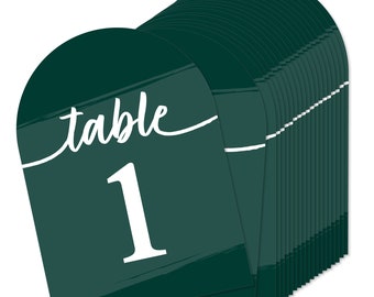 Emerald Elegantly Simple - Wedding Receptions, Parties or Events Double-Sided 5 x 7 inches Cards - Table Numbers - 1-20
