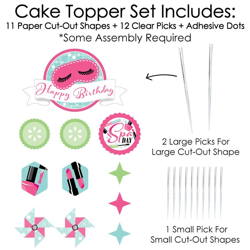 Spa Day Birthday Party Cake Decorating Kit Happy Birthday Etsy UK