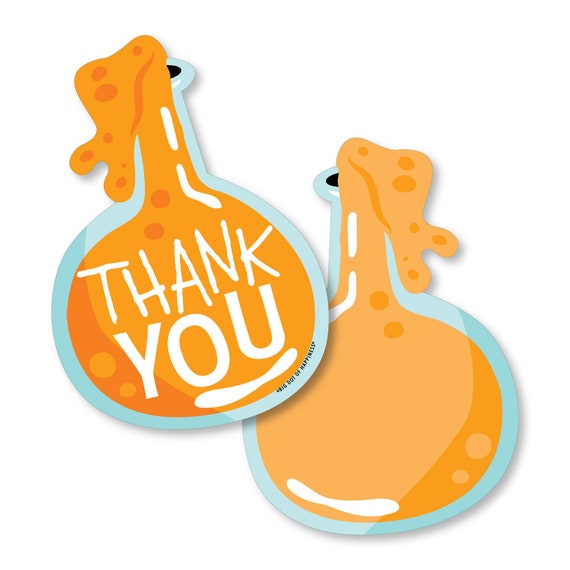 Scientist Lab - Shaped Thank You Cards - Mad Science Baby Shower or Birthday Party Thank You Note Cards with Envelopes - Set of 12 Il_570xn