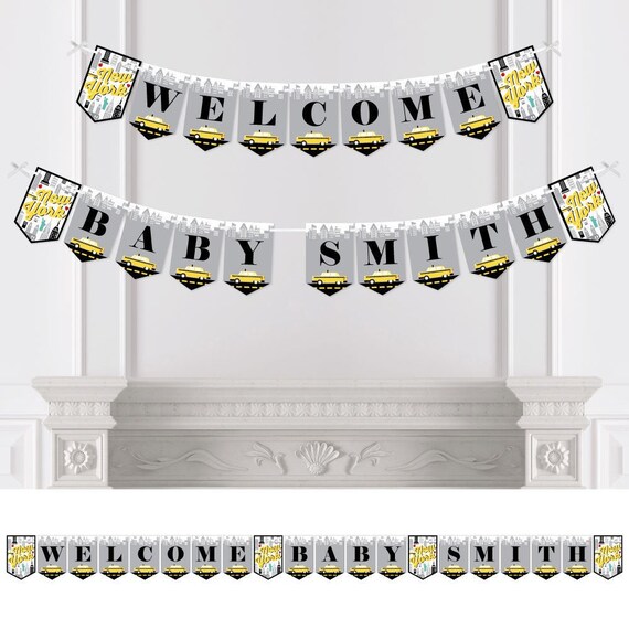 Personalized NYC Cityscape Custom New York City Baby Shower Bunting