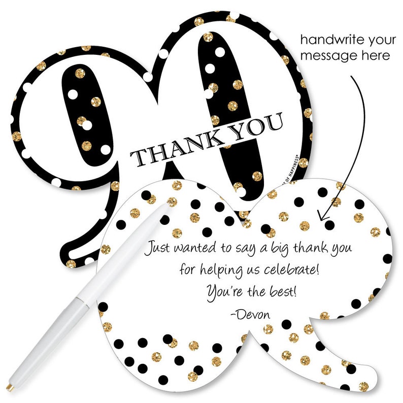 adult-90th-birthday-gold-shaped-thank-you-cards-etsy