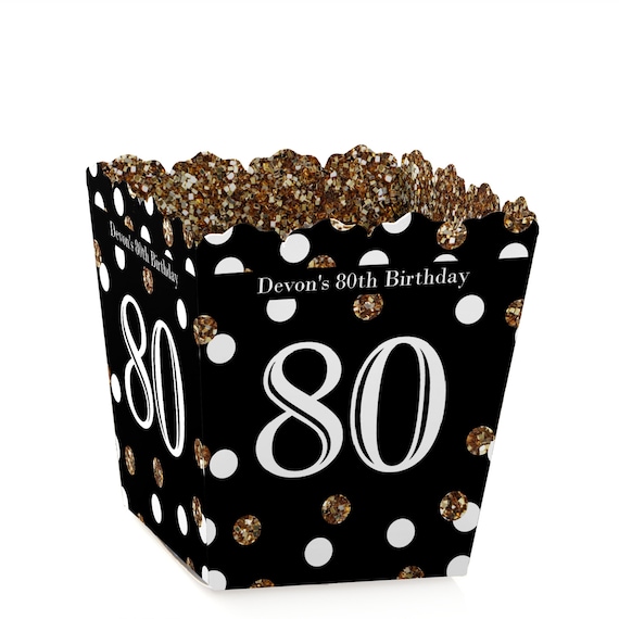80th Birthday Party Mini Favor Boxes Personalized Small Treat Box