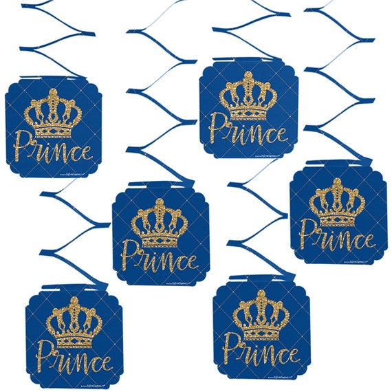 Royal Prince Charming Hanging Decorations Navy And Gold Baby