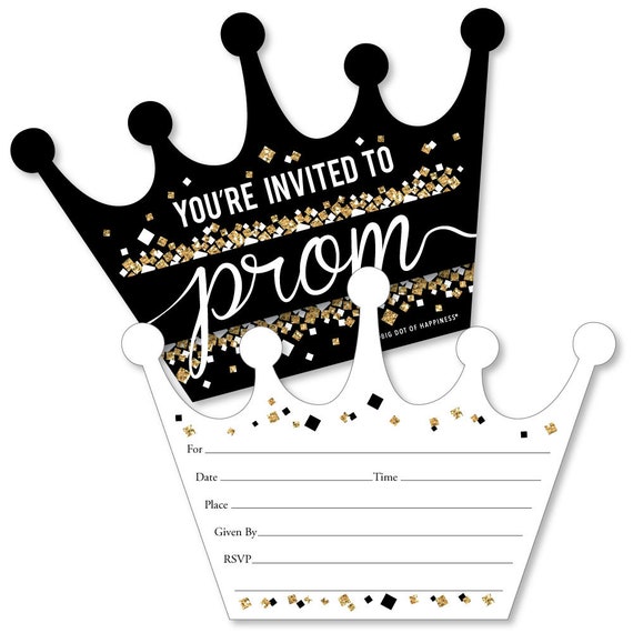 Prom Shaped FillIn Invitations Prom Night Party Invitation Cards