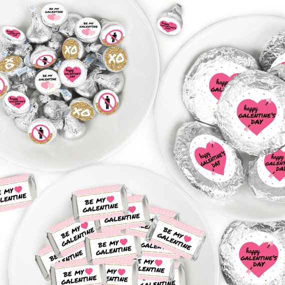 Be My Galentine - Mini Candy Bar Wrappers, Round Candy Stickers and Circle Stickers - Galentine’s & Valentine’s Candy Sticker Kit - 304 Pcs Il_570xn