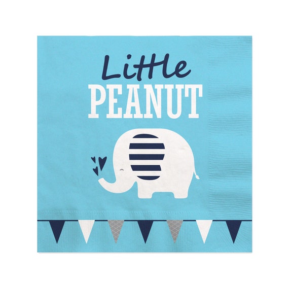Blue Elephant - Boy Baby Shower or Birthday Party Cocktail Beverage Napkins (16 Count) Il_570xn