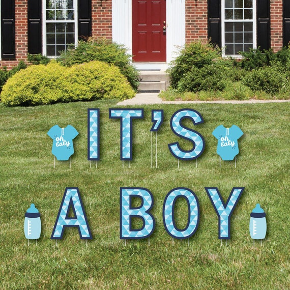 It's A Boy Yard Sign Outdoor Lawn Decoration Boy Baby Etsy