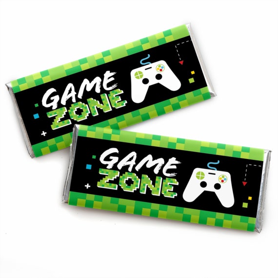 Game Zone - Candy Bar Wrapper Pixel Video Game Party or Birthday Party Favors - Set of 24 Il_570xn
