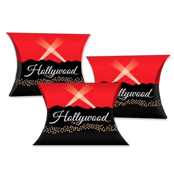 Red Carpet Hollywood - Favor Gift Boxes - Movie Night Party Petite Pillow Boxes - Set of 20 Il_570xn
