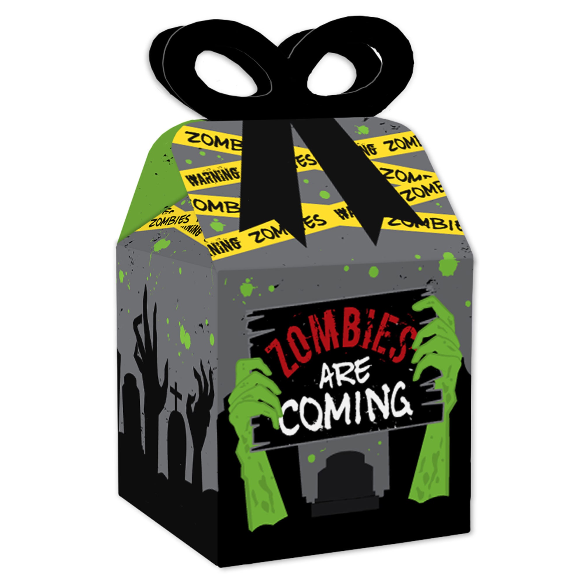 Zombie Zone - Square Favor Gift Boxes - Halloween or Birthday