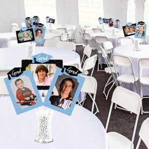 Light Blue Grad Photo Table Toppers Best is Yet to Come Graduation Party Picture Centerpiece Sticks 15 Pieces image 3