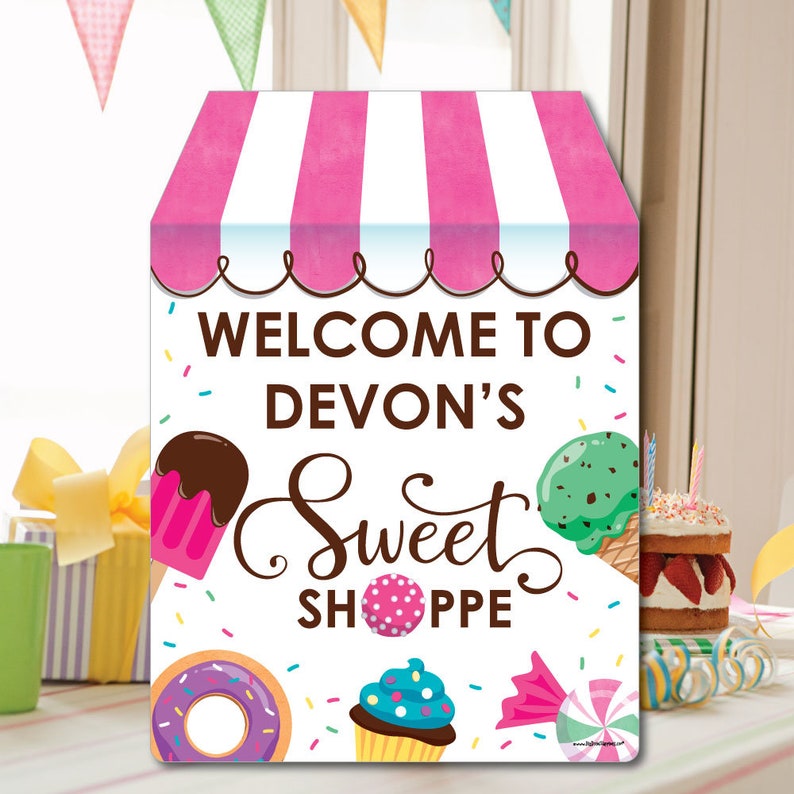 Sweet Shoppe Sign Candy and Bakery Birthday Etsy