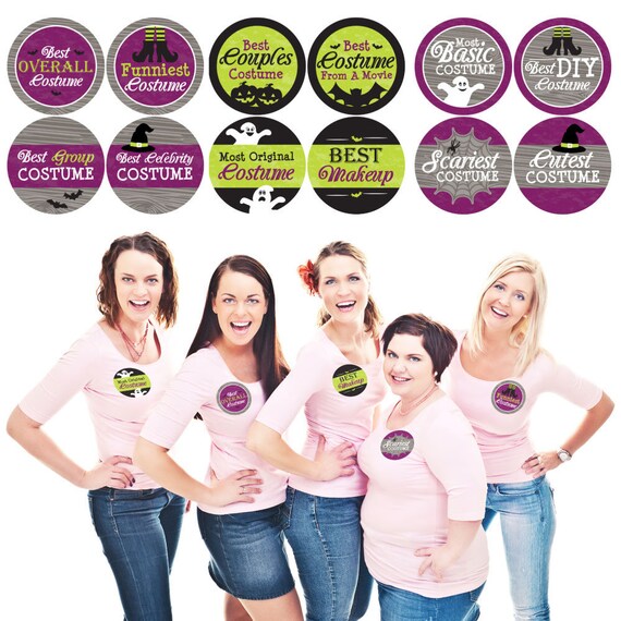 Happy Halloween – Witch Party Costume Awards – Halloween or Bachelorette Party Badges Sticker - Witches Night Out - Set of 12 Il_570xn