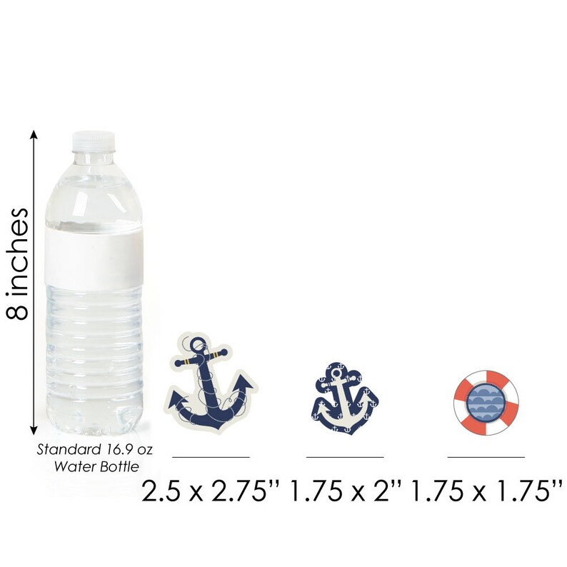 Die Cut Party Decoration Kit for Baby Shower Birthday Party and Bridal Shower Small Ahoy Nautical Anchor DIY Shaped Paper Cut Outs 24 pc