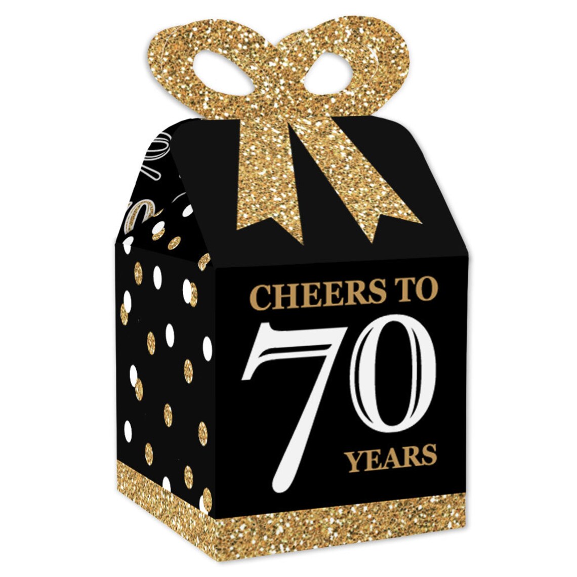 Adult 70th Birthday Gold Square Favor Gift Boxes Etsy