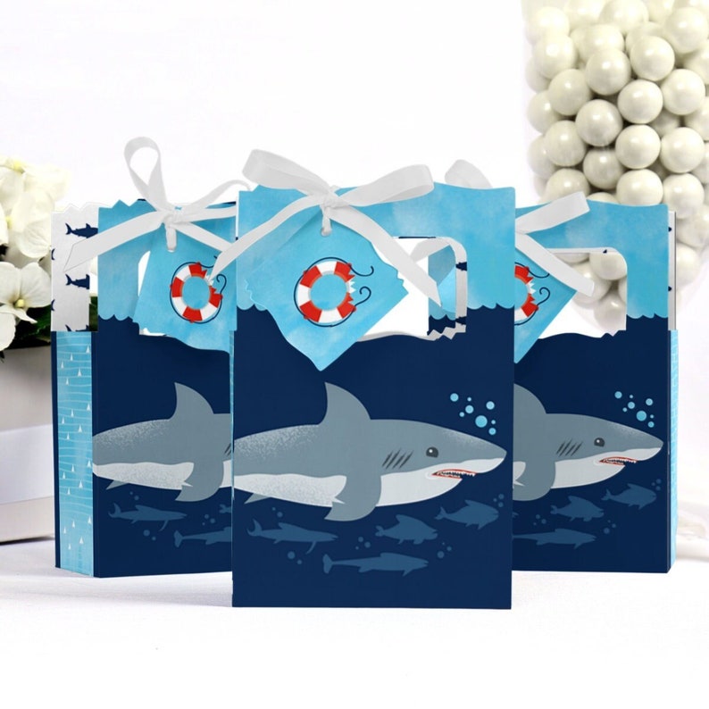 Shark Zone Jawsome Shark Party or Birthday Party Favor Boxes Set of 12 image 3