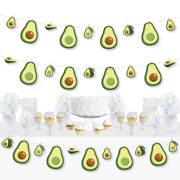 Hello Avocado - Fiesta Party DIY Decorations - Clothespin Garland Banner - 44 Pieces