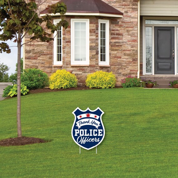 Thank You Police Officers - Outdoor Lawn Sign - First Responders Appreciation Yard Sign - 1 Piece Il_570xn