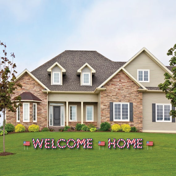 Patriotic WELCOME  HOME  Yard  Sign Outdoor  Military 