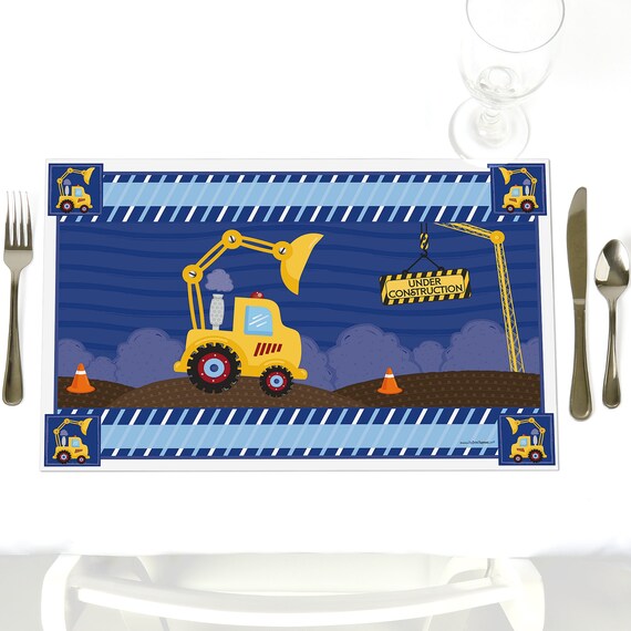 Construction Truck - Party Table Decorations - Baby Shower or Birthday Party Placemats - Dump Truck Party Supplies - 12 Ct Il_570xn