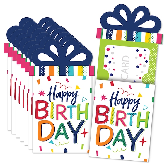 Cheerful Happy Birthday - Colorful Birthday Party Money and Gift Card Sleeves - Nifty Gifty Card Holders - Set of 8 - Etsy Cheerful Happy Birthday - Colorful Birthday Party Money and Gift Card Sleeves - Nifty Gifty Card Holders - Set of 8 - Etsy
