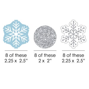 Winter Wonderland Shaped Paper Cut Outs Snowflake Holiday Party & Winter Wedding Decoration Kit 24 Pc. Set image 2