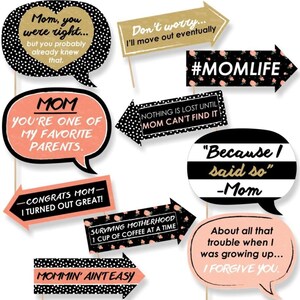 Funny Best Mom Ever - Mother&#39;s Day Photo Booth Props Kit - 10 Piece