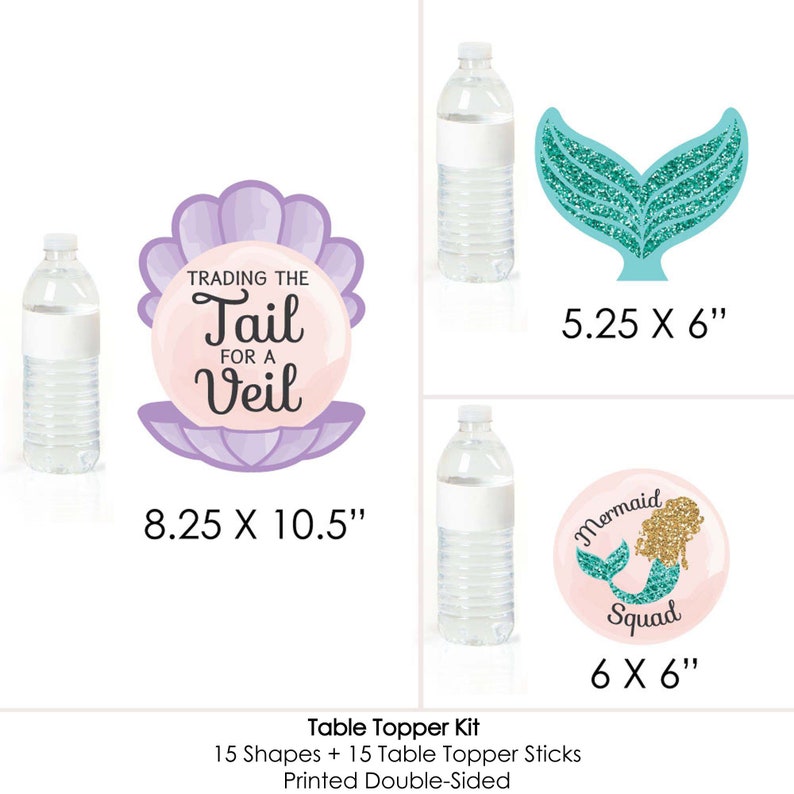 Meerjungfrau-Party Tischdekoration – Trading The Tail For A Veil, 15-teiliges Set Für Junggesellinnenabschied