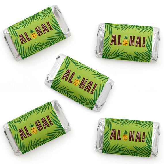 Tiki Luau Mini Candy Bar Wrappers Tropical Hawaiian Summer Party
