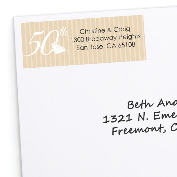 50th Anniversary Address Labels - Personalized Return Address Sticker - 30 Count Il_570xn