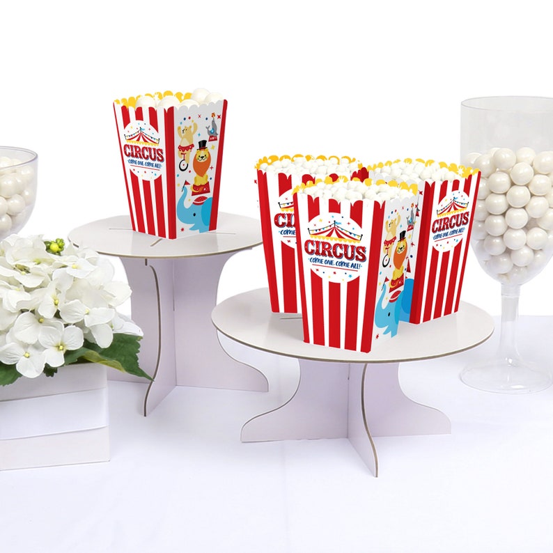 Carnival Step Right Up Circus Carnival Themed Favor Popcorn Treat Boxes Set of 12 image 3