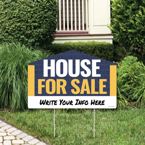 House for Sale Sign Yard Sign Lawn Decorations Party Yardy Etsy