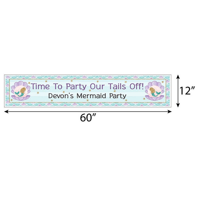 Personalized Mermaid Bridal Shower Banner Custom Trading The Tail for A Veil Bachelorette Party Decorations Bachelorette Party Banner
