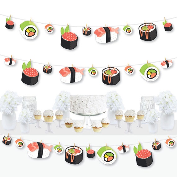 Let’s Roll Sushi Japanese Party DIY Decorations Clothespin