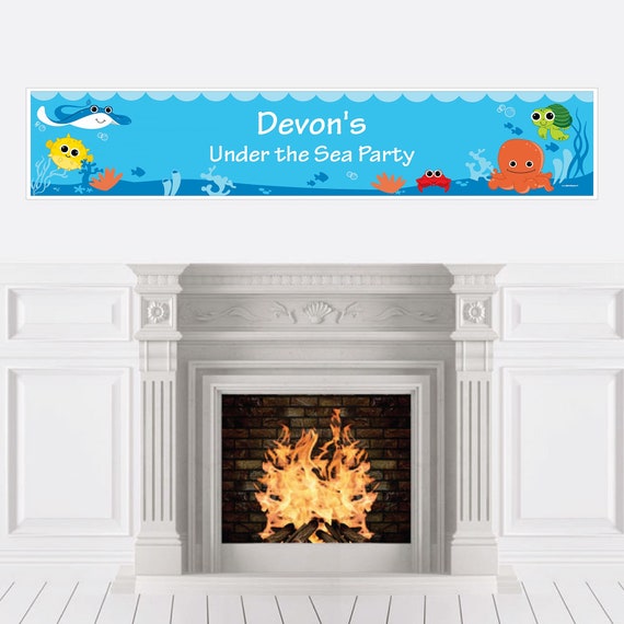 Under The Sea Baby Shower Banner Personalized Party Backdrop Decoration
