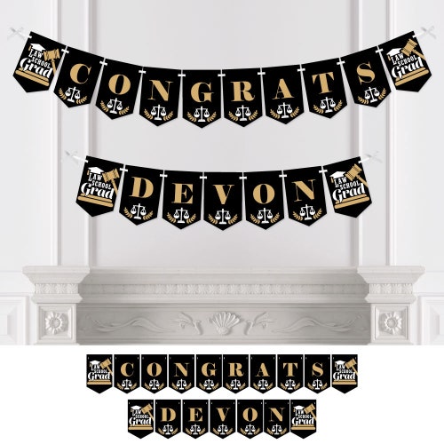 Congrats Law Grad Banner - Class Of 2025 Lawyer Graduation Party Hanging Sign
