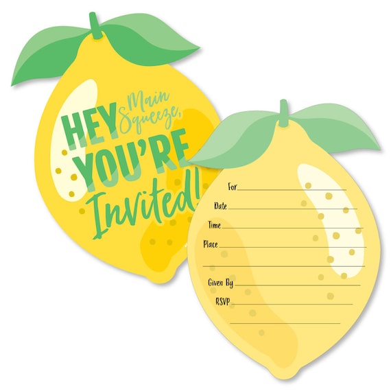 So Fresh Lemon Shaped Fillin Invitations Citrus Lemonade Party