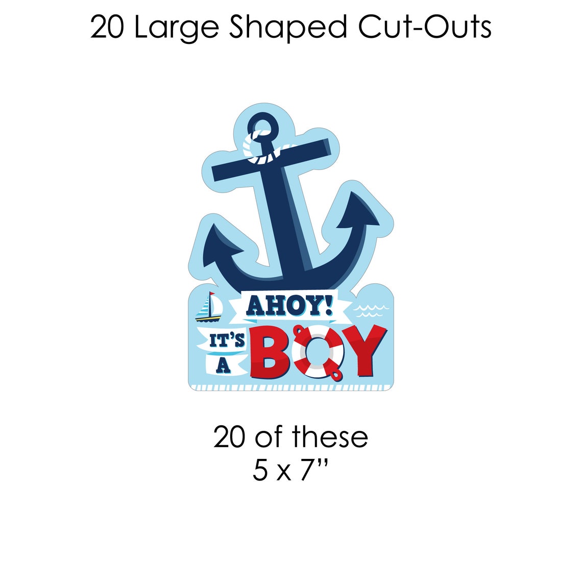 Ahoy Its a Boy Nautical Baby Shower DIY Decorations Etsy
