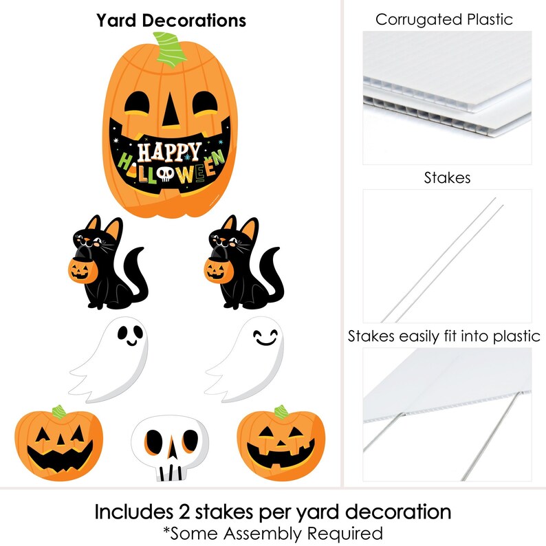 Jack-O'Lantern Halloween Yard Sign and Outdoor Lawn Decorations Kids Halloween Party Yard Signs Set of 8 image 4