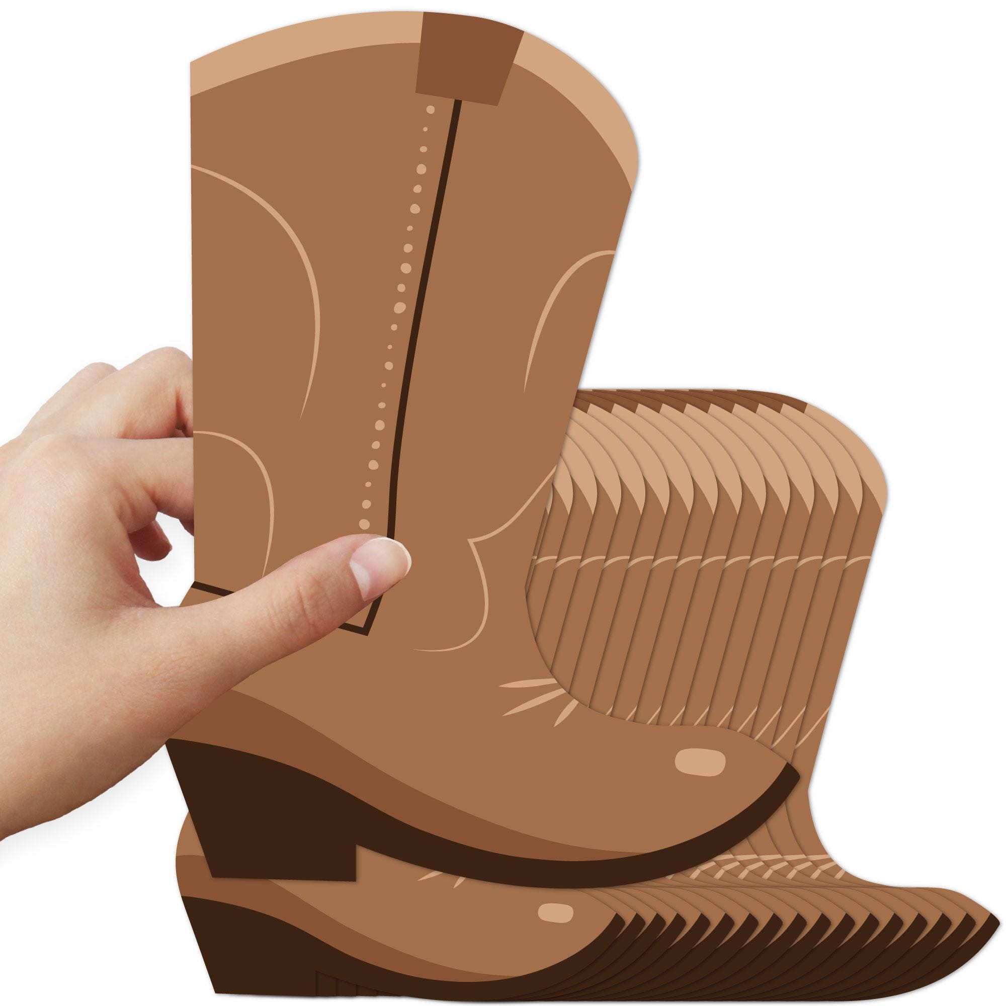 Western Hoedown - Cowboy Boot Decorations DIY Wild West Cowboy Large Party Essentials - Set of 20