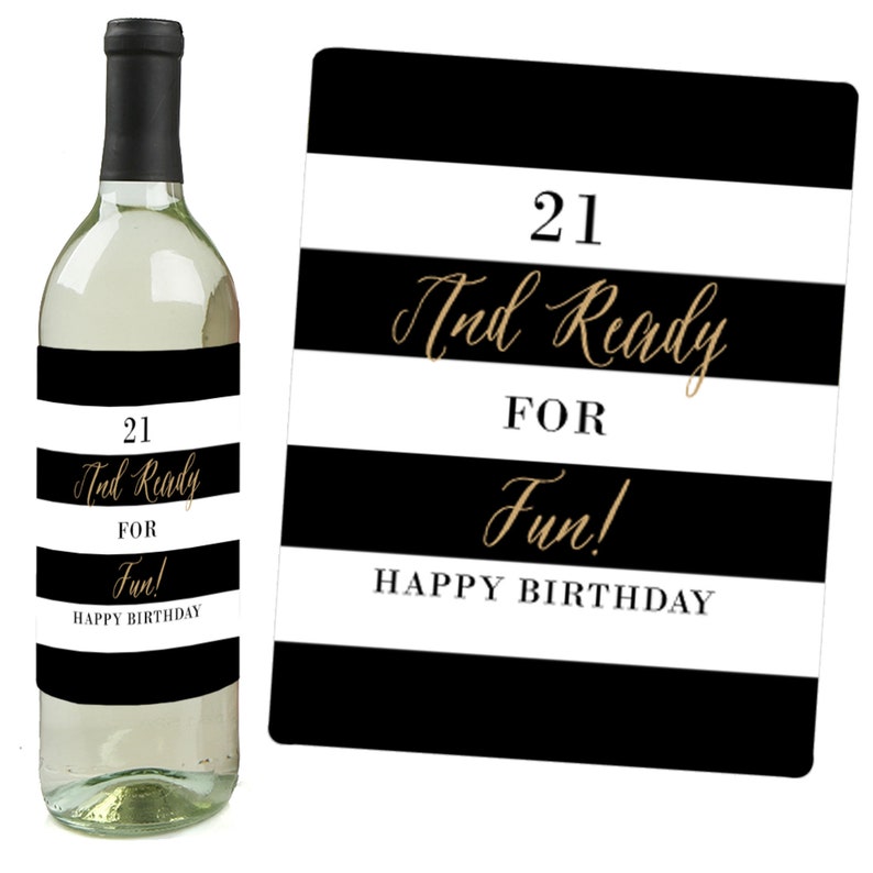 21st Birthday Wine Bottle Labels Custom Finally 21st Girl - Etsy