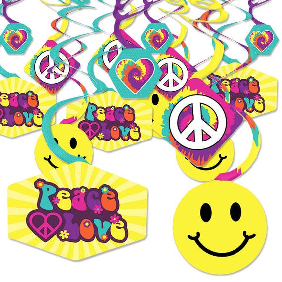 60's Hippie Party Hanging Decorations Hanging Party Supplies 1960s