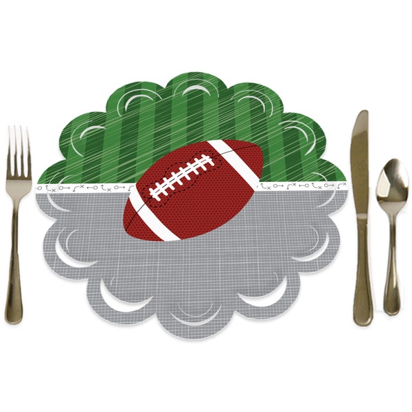 End Zone - Football - Baby Shower or Birthday Party Round Table Decorations - Paper Chargers - Place Setting For 12