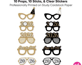Suilung 24 Lunettes Nouvel An 2025 En Papier – Accessoires Fun Photo Booth, Décorations Festives Or Et Noir Pour Soirée Réveillon