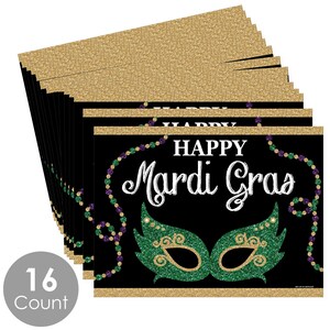 Mardi Gras Party Table Decorations Masquerade Party Placemats Set of 16 image 3