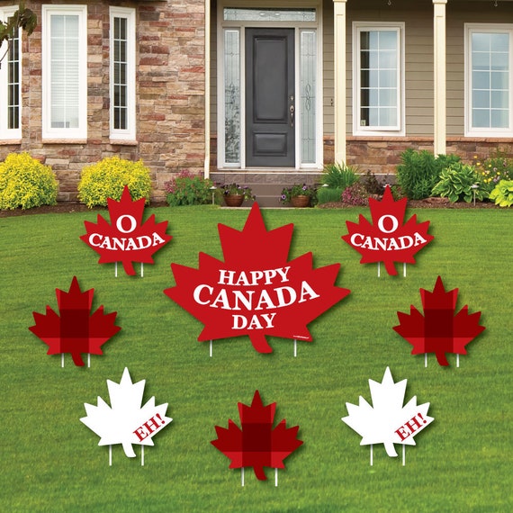 Canada Day Shaped Lawn Decorations Outdoor Canadian Party Decorations